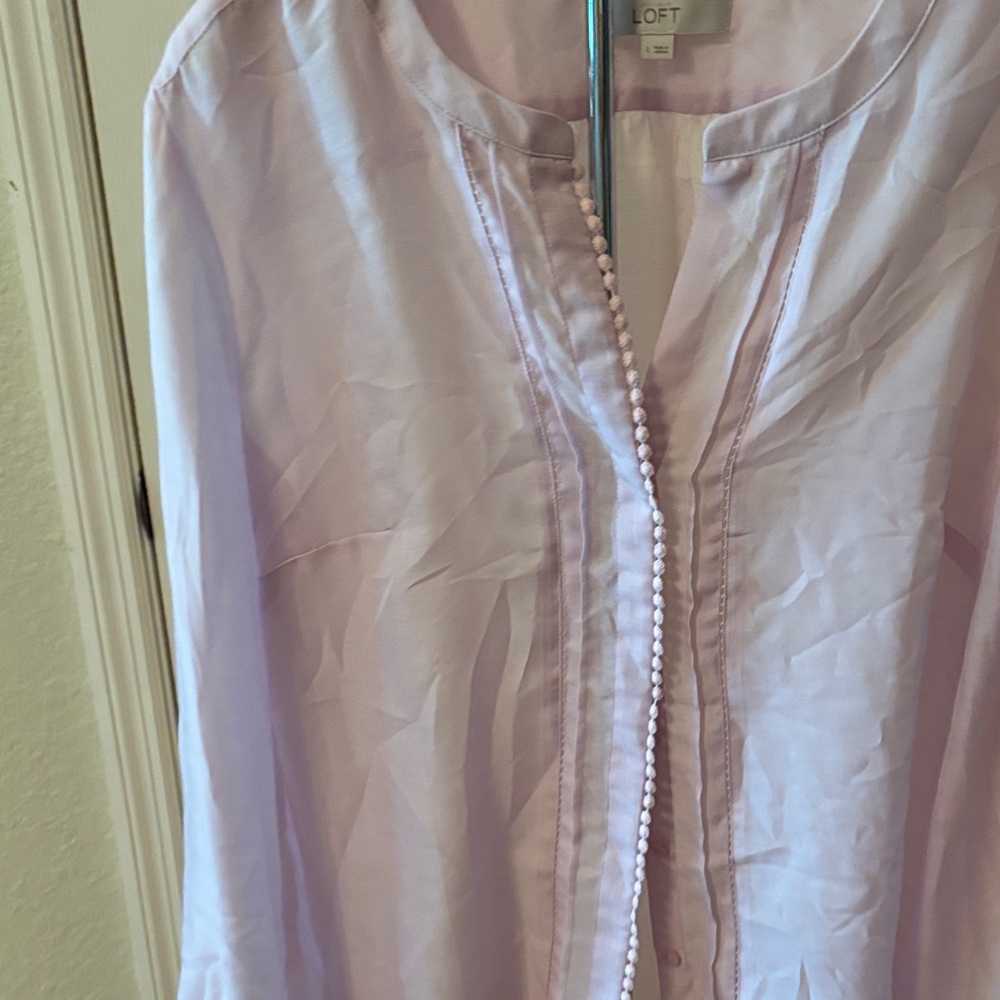 Loft Lavender Button-Down Blouse - image 1